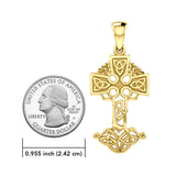 Celtic Tree of Life Irish Cross 14 Karat Solid Yellow Gold Pendant GPD6123