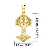 Celtic Tree of Life Irish Cross 14 Karat Solid Yellow Gold Pendant GPD6123 - Jewelry