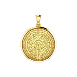 Sigil of Seven Archangels Inspired Solid Yellow Gold Pendant GPD6134