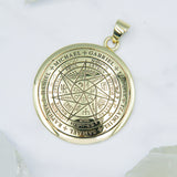 Sigil of Seven Archangels Inspired Solid Yellow Gold Pendant GPD6134