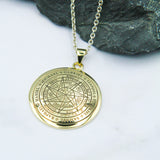 Sigil of Seven Archangels Inspired Solid Yellow Gold Pendant GPD6134