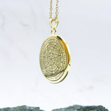 Sigil of Seven Archangels Inspired Solid Yellow Gold Pendant GPD6134