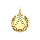 Sigil Seal of The AA Recovery Solid Yellow Gold Pendant GPD6160