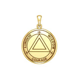 Sigil Seal of The AA Recovery Solid Yellow Gold Pendant GPD6160