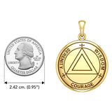 Sigil Seal of The AA Recovery Solid Yellow Gold Pendant GPD6160 - Jewelry