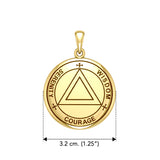Sigil Seal of The AA Recovery Solid Yellow Gold Pendant GPD6160