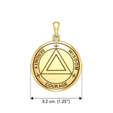 Sigil Seal of The AA Recovery Solid Yellow Gold Pendant GPD6160 - Jewelry