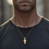 Cave Divers Line Arrow Solid Gold Pendant GPD6161 - Jewelry