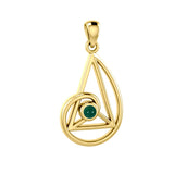 Peter Stone Golden Ratio Solid Yellow Gold Pendant with Gemstone GPD6178