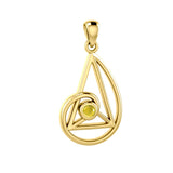 Peter Stone Golden Ratio Solid Yellow Gold Pendant with Gemstone GPD6178