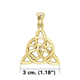 Enchantment Yellow Gold Double Hearts Connected with Magic Celtic Triquetra Pendant - GPD6194 by Peter Stone - Jewelry