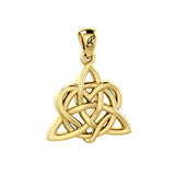 Elegance: Yellow Gold Enchanted Magic Celtic Triquetra Heart Pendant - GPD6195 by Peter Stone - Jewelry