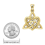 Elegance: Yellow Gold Enchanted Magic Celtic Triquetra Heart Pendant - GPD6195 by Peter Stone - Jewelry