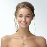 Elegance: Yellow Gold Enchanted Magic Celtic Triquetra Heart Pendant - GPD6195 by Peter Stone - Jewelry