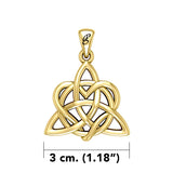 Elegance: Yellow Gold Enchanted Magic Celtic Triquetra Heart Pendant - GPD6195 by Peter Stone - Jewelry