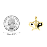 Harmony and Balance Solid Gold Yin Yang Butterfly Pendant GPD6210