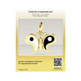 Harmony and Balance Solid Gold Yin Yang Butterfly Pendant GPD6210