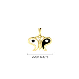 Harmony and Balance Solid Gold Yin Yang Butterfly Pendant GPD6210