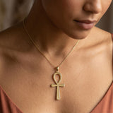Large size 60 mm. Ankh Solid Gold Pendant