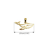 Whale Minimal One Line Solid Yellow Gold Pendant GPD6368