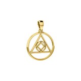Double Recovery AA and NA Solid Yellow Gold Pendant GPD6371