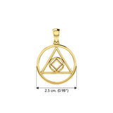 Double Recovery AA and NA Solid Yellow Gold Pendant GPD6371