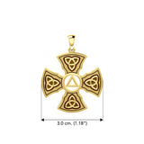 Templar Cross with AA Symbol Solid Yellow Gold Pendant GPD6376