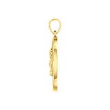 AA Recovery Symbol with Faith and Christogram in Heart Solid Gold Pendant GPD6386