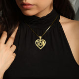 NA Recovery Symbol with Faith and Christogram in Heart Solid Gold Pendant GPD6396