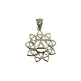 Flower Of Unity AA Recovery Symbol Pendant In 14K Yellow Gold Or White Gold Solid Fine Jewelry