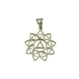 Flower Of Unity AA Recovery Symbol Pendant In 14K Yellow Gold Or White Gold Solid Fine Jewelry