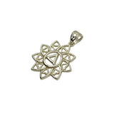 Flower Of Unity AA Recovery Symbol Pendant In 14K Yellow Gold Or White Gold Solid Fine Jewelry