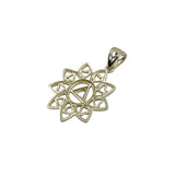 Flower Of Unity AA Recovery Symbol Pendant In 14K Yellow Gold Or White Gold Solid Fine Jewelry