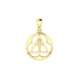 Spiritual Large AA Symbol Solid Gold Pendant GPD6451