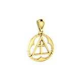 Spiritual Large AA Symbol Solid Gold Pendant GPD6451