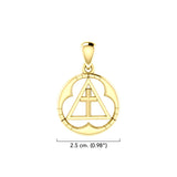 Spiritual Large AA Symbol Solid Gold Pendant GPD6451