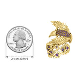 Honor The Flying Phoenix Solid Yellow Gold Jewelry Ring with Gemstone GRI1744