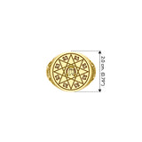 Horseshoe with Lucky Number Snake Solid Yellow Gold Ring GRI1756