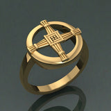 Saint Brigids Cross 14K Gold Ring GRI2293