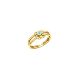 Celtic Knotwork Solid Yellow Gold Ring With Heart Gemstone GRI2308