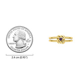 Celtic Knotwork Solid Yellow Gold Ring With Heart Gemstone GRI2308