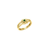 Celtic Knotwork Solid Yellow Gold Ring With Heart Gemstone GRI2308
