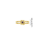 Celtic Knotwork Solid Yellow Gold Ring With Heart Gemstone GRI2308