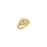 Manipura Solar Plexus Chakra with Celtic Designs Solid Yellow Gold Ring GRI2338