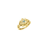 Manipura Solar Plexus Chakra with Celtic Designs Solid Yellow Gold Ring GRI2338