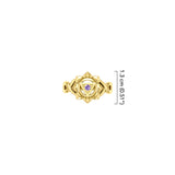 Manipura Solar Plexus Chakra with Celtic Designs Solid Yellow Gold Ring GRI2338