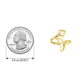 Whale Tail with Heart Solid Yellow Gold Wrap Ring GRI2342