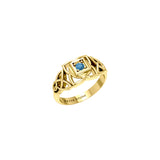 Muladhara Root Chakra with Celtic Designs Solid Yellow Gold Ring GRI2351
