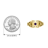 Muladhara Root Chakra with Celtic Designs Solid Yellow Gold Ring GRI2351