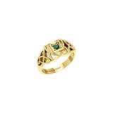 Muladhara Root Chakra with Celtic Designs Solid Yellow Gold Ring GRI2351